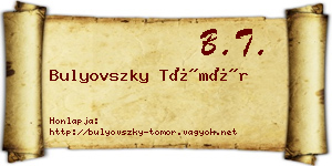 Bulyovszky Tömör névjegykártya